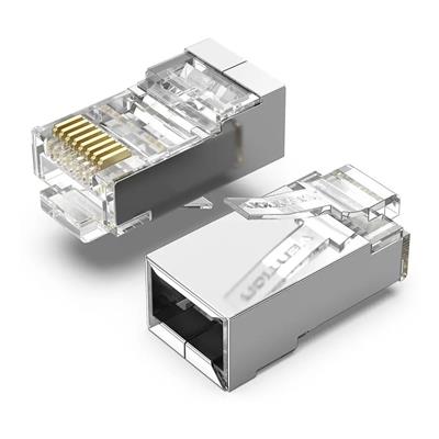 Ficha Plug RJ45 Vention CAT6 FTP Modular Blindada Metal