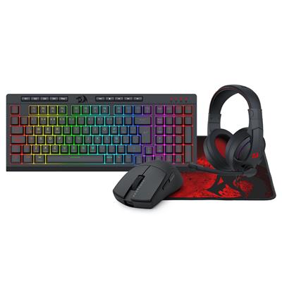 Combo Gamer Redragon S147 4 en 1 (Teclado Mouse Auriculares y Pad Mouse)
