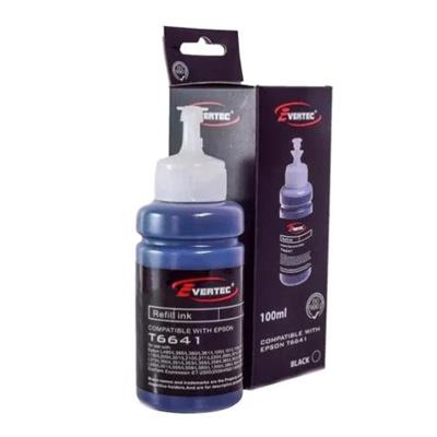 Botella De Tinta Evertec Compatible Con Epson T6641 Negro 100ml