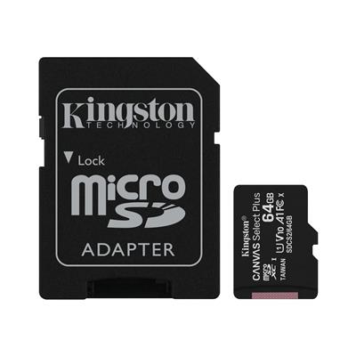 Tarjeta de Memoria KINGSTON Select Plus MicroSDXC 64GB UHS-I U1 V10 A1