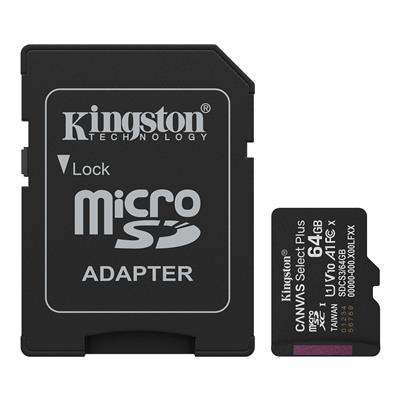 Tarjeta de Memoria MicroSD KINGSTON Select Plus 64GB G3 V10 A1