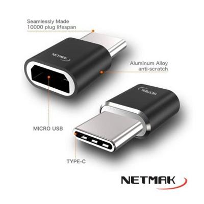 NETMAK NM-C103 ADAPTADOR TIPO C MACHO A MICRO USB HEMBRA