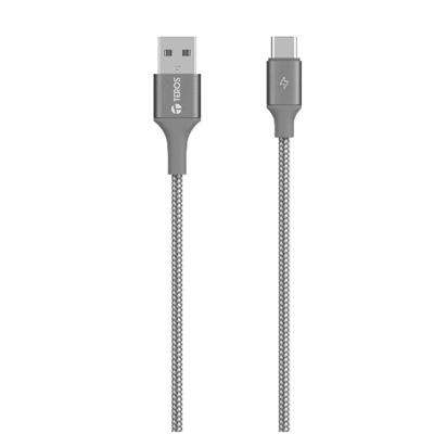 Cable USB-A a USB-C Teros TE-70211W 1m Grey