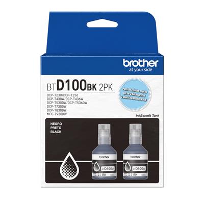 Botella de Tinta Brother BTD100 Negra Pack de 2