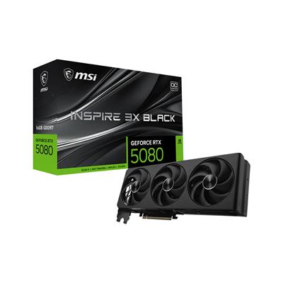 Placa de Video MSI GeForce RTX 5080 16G INSPIRE 3X OC Black