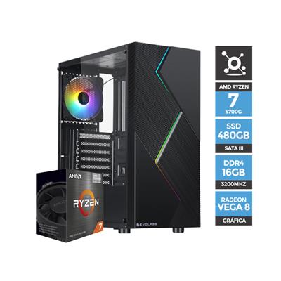 PC Gamer Armada AMD Ryzen 7 5700G A520M 16GB SSD 480GB SSD